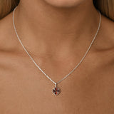 Garnet Clover Belcher Necklace