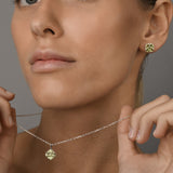 Peridot Clover Belcher Necklace