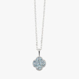 Sky Blue Topaz Clover Belcher Necklace
