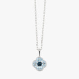 Sky & London Blue Topaz Clover Necklace