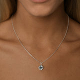 Sky & London Blue Topaz Clover Necklace