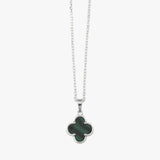 Malachite Clover Belcher Necklace