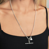 Flat Curb T-Bar Necklace