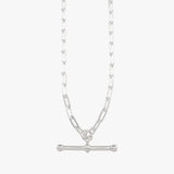 Fine Clip Chain T-Bar Necklace