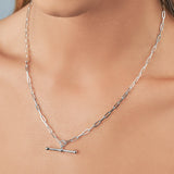 Fine Clip Chain T-Bar Necklace