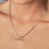 Fine Clip Chain T-Bar Necklace