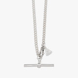 Heavy Flat Curb T-Bar Necklace