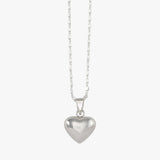 Puffy Heart Segmented Box Chain Necklace