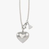 Puffy Heart Flat Curb Necklace