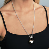 Puffy Heart Flat Curb Necklace