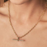 Clip Chain T-Bar Necklace