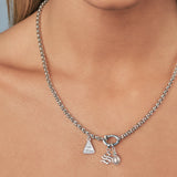 Old English Initial Pearl Belcher Necklace