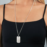 Birth Month Calendar Dog Tag Flat Curb Necklace