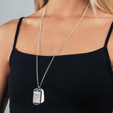 Double Dog Tag Flat Curb Necklace