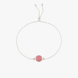 Adjustable Bracelet with Round Pink Opal