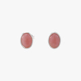 Oval Pink Opal Studs