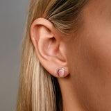 Oval Pink Opal Studs