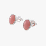 Oval Pink Opal Studs
