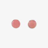 Round Pink Opal Studs