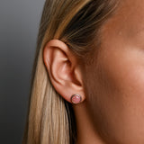 Round Pink Opal Studs