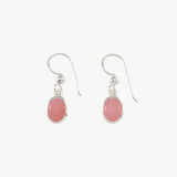 Oval Pink Opal Earrings