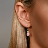 Oval Pink Opal Earrings
