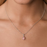 Oval Pink Opal Necklace