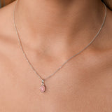 Oval Pink Opal Necklace