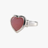 Large Pink Opal Heart Ring