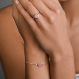 Small Pink Opal Heart Ring