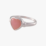 Small Pink Opal Heart Ring