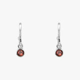 Birthstone 2x10mm hammered hoop earrings