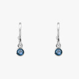 Birthstone 2x10mm hammered hoop earrings