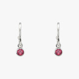 Birthstone 2x10mm hammered hoop earrings