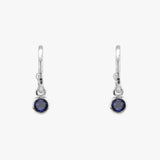Birthstone 2x10mm hammered hoop earrings