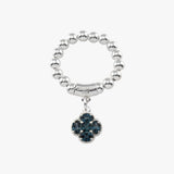 London Blue Topaz Clover Stretchy Ring