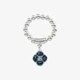 London Blue Topaz Clover Stretchy Ring