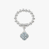 Sky Blue Topaz Clover Stretchy Ring