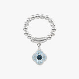 London Blue Topaz Clover Stretchy Ring