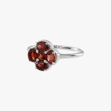 Garnet Clover Fine Ring