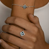 London Blue Topaz Clover Fine Ring