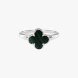 Malachite Clover Fine Ring
