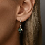 Malachite Clover Hook Earrings