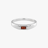 Baguette Garnet Signet Ring