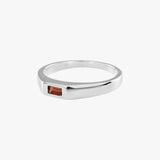 Baguette Garnet Signet Ring
