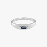 Baguette London Blue Topaz Signet Ring