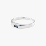 Baguette London Blue Topaz Signet Ring