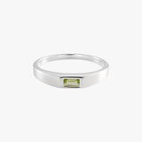 Baguette Peridot Signet Ring