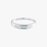 Baguette Sky Blue Topaz Signet Ring