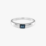 Emerald Cut London Blue Topaz Ring